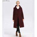 New Women Long Section Thick Wool Coat Factory Fashion Models Double-Breasted Women Polyester Coat